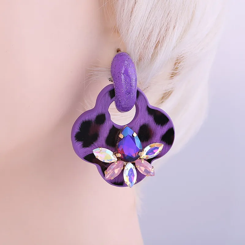 Drop Earrings Purple