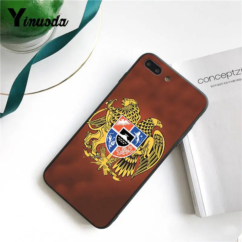 Yinuoda Armenia Россия флаг герб ультра тонкий мультфильм шаблон чехол для iPhone X 8 7 6 6S Plus X 5 5S SE XR XS XSMAX