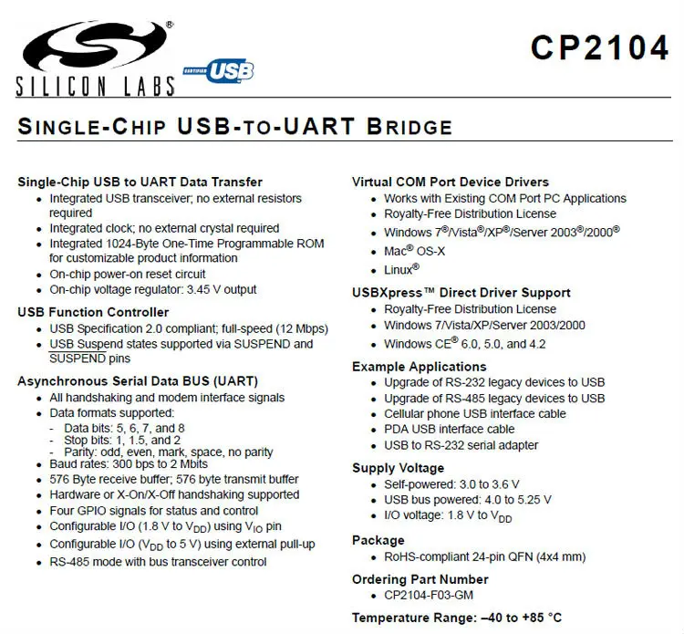 Top 100PCS CP2104 Serial Converter USB 2.0 To TTL UART 6PIN Module Replace Compatible CP2102 module driver is the same as CP2102 4