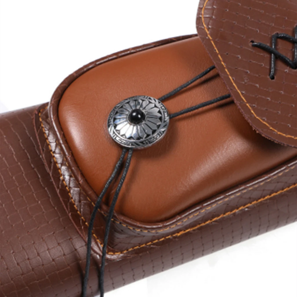 Fashionable Archery Hunting Back Quiver Leather Arrow Holder Bow Shoulder Bag W/ Buckle Pocket Arrow Bag Outdoor Shooting