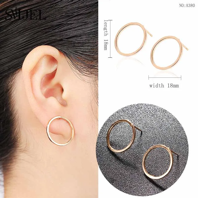 

SMJEL Trendy Circle Stud Earrings for Women Girls Fashion Earings Jewelry Cheap Earring Round Pendients Shocking price