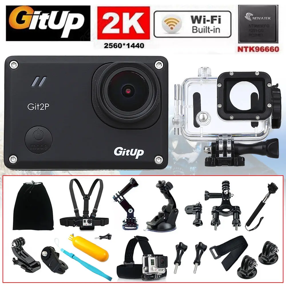 Gitup git2p 1.5 &quotWi Fi 2 К 170 градусов 1080 P Водонепроницаемый Full HD Профессиональное видео