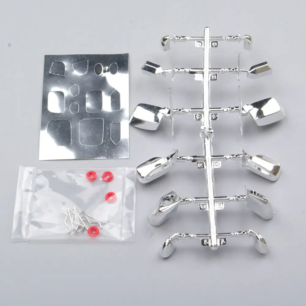 Silver Rear Mirror Bodyshell Body Side View Set Model Toys For 1/10
