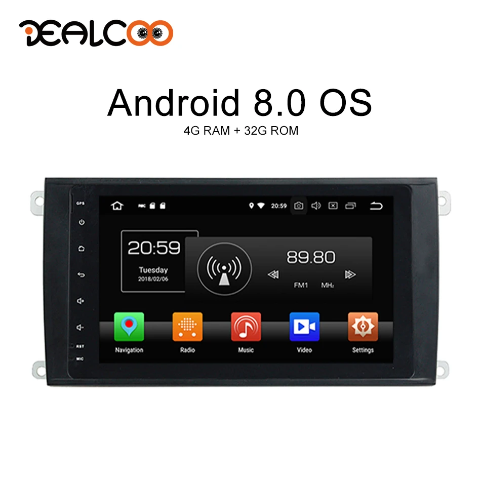 Dealcoo 2 Din Car Radio GPS Android Autoradio 2din Central Multimedia for Porsche Cayenne 2003 | Автомобили и мотоциклы