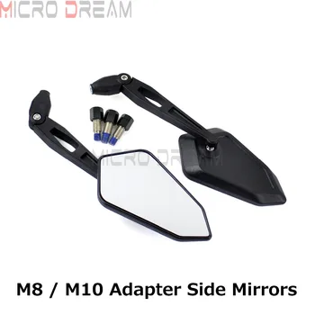 

FREE SHIPPING Motorcycle Rear Views Mirror M8 M10 Adapter Side Mirrors Universal For Kawasaki Yamaha Suzuki Quad Scooter Motor