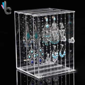 

2017 New Arrival Acrylic Transparent Jewelry Display Box Earrings Organizer Necklace Storage Holder