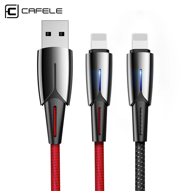 CAFELE USB кабель 2.0A Быстрая зарядка данных Кабель зарядного устройства для iPhone XS Max XR X 8 7 6 6S 5 5S iPad автоматическое отключение кабеля