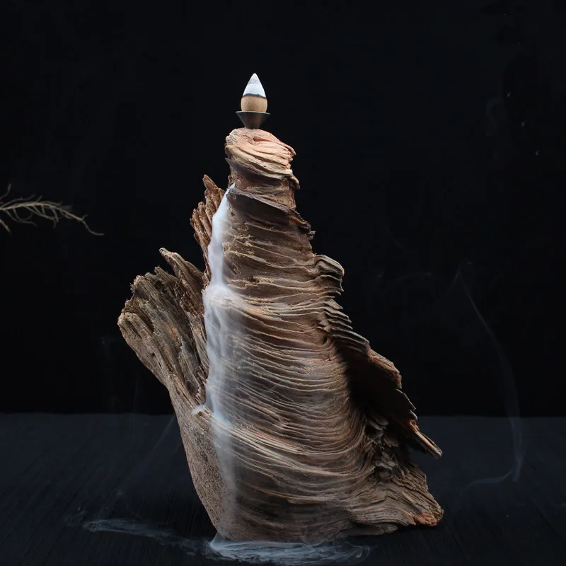 Creative Wooden Incense Burner Smoke Mountain Backform Incensen Holder