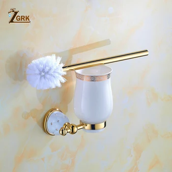 

ZGRK Bathroom Toilet European Style Holder Stainless Steel Modern Brush Holder Ribbon Holder WC Accessories Useful Products