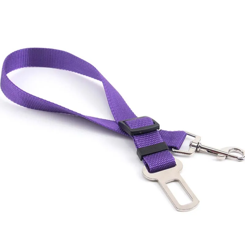 10 шт./партия Регулируемый для собаки автомобильный ремень безопасности для путешествий для домашних животных автомобильные принадлежности смешанные цвета - Цвет: Purple