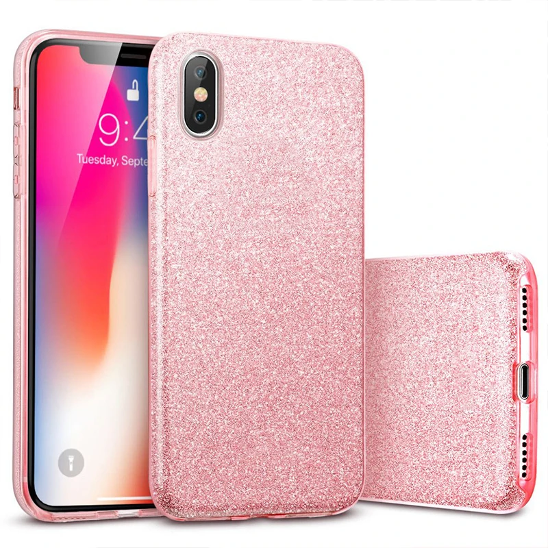 

3 Layer Shiny Glitter Case for Xiaomi Redmi 5A 5 Plus 6 Pro Note 5A Prime 7 S2 poco F1 Mi 8 9 A1 A2 Lite PC+TPU Bling Cover