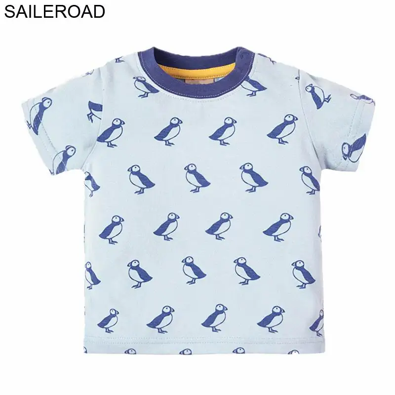 SAILEROAD Футболка для мальчика Parrot Print 7 лет Летняя детская футболка Хлопковая женская рубашка для детей Футболка Школьная детская одежда - Цвет: 2708 same picture