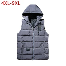 Большой размер 4XL-9XL Хлопок Мужской жилет зима осень новая Теплая Повседневная парка Классическая Толстая мешковатая ветровка без рукавов куртка жилет