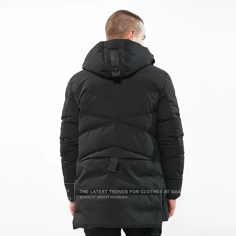 HISTREX бренд наивысшего качества куртка длинная Мужская однотонная ветрозащитная Повседневная Верхняя одежда толстые теплые зимние парки карманное пальто# HJW2J