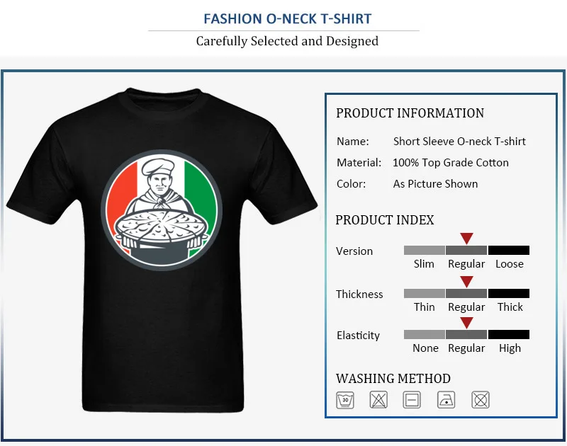 Italian Chef Cook Serving Pizza Circle Retro_detail_black