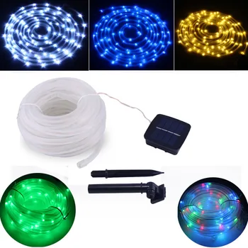 

10m/33ft 100LEDs Solar Powered Pipe Rope Tube Lights Led String Strip Waterproof Christmas Party Decor for home decorating