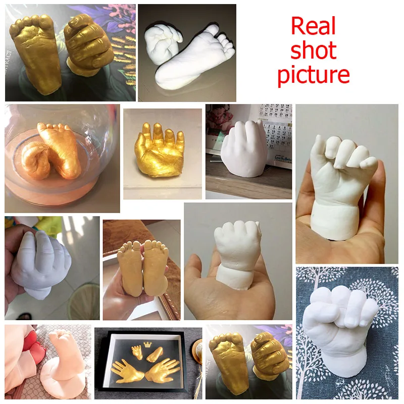 3D Handmade Gouache painting Hand Foot Casting Kit Clone Powder diy Handprints Model Powder Gifts Mold Home Decoration