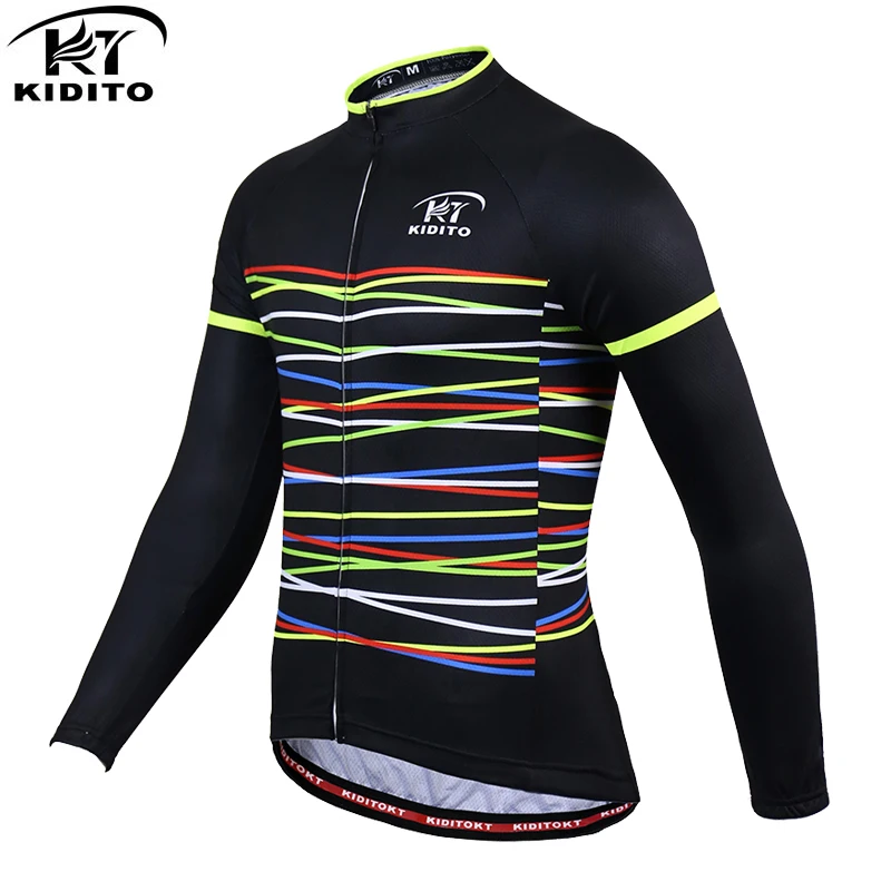 cheap KIDITOKT Mens Cycling Jersey Long Sleeve Autumn Mountain Bike MTB Jersey Pro Cycling Clothing Maillot Ciclismo downhill jersey