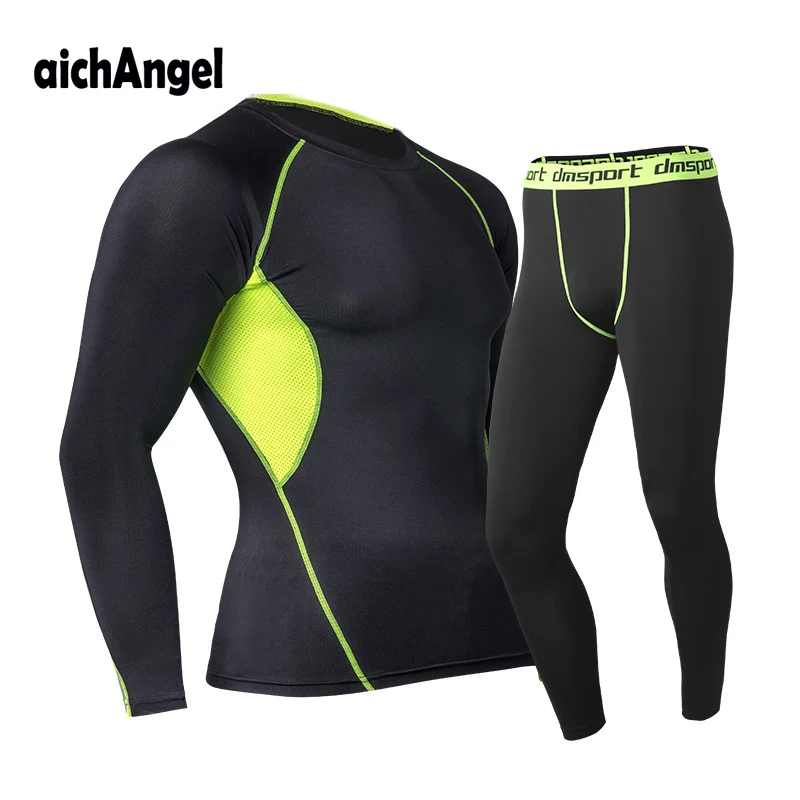 

New Winter Thermal Underwear Sets Men Quick Dry Anti-microbial Stretch Men's Thermo Underwear Male Warm Long Johns Fitness