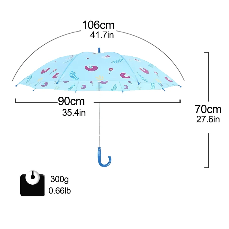 Детский зонт с длинными ручками с рисунком, зонтик с изображением животных, милый зонт для мальчиков и девочек, защита от солнца, детские инструменты