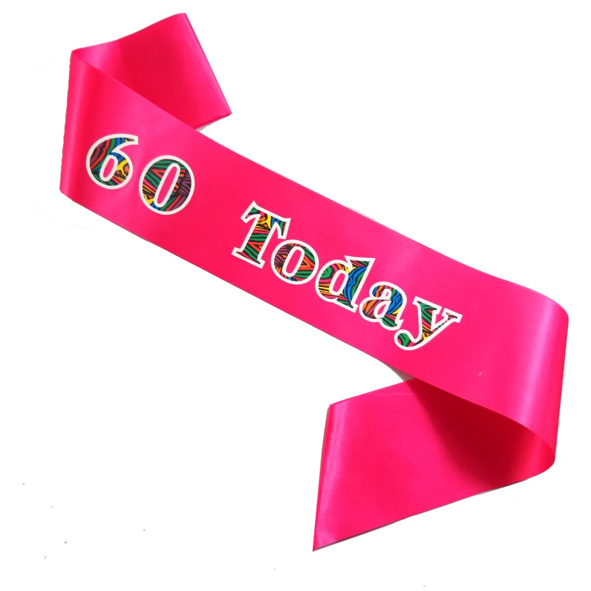 Hoepink60today Лента на день рождения женский розовый пояс мужской синий взрослый праздновать пояс с днем рождения 18 21 30 40 50 принцесса девушки подарки на праздник - Цвет: Hoepink60today