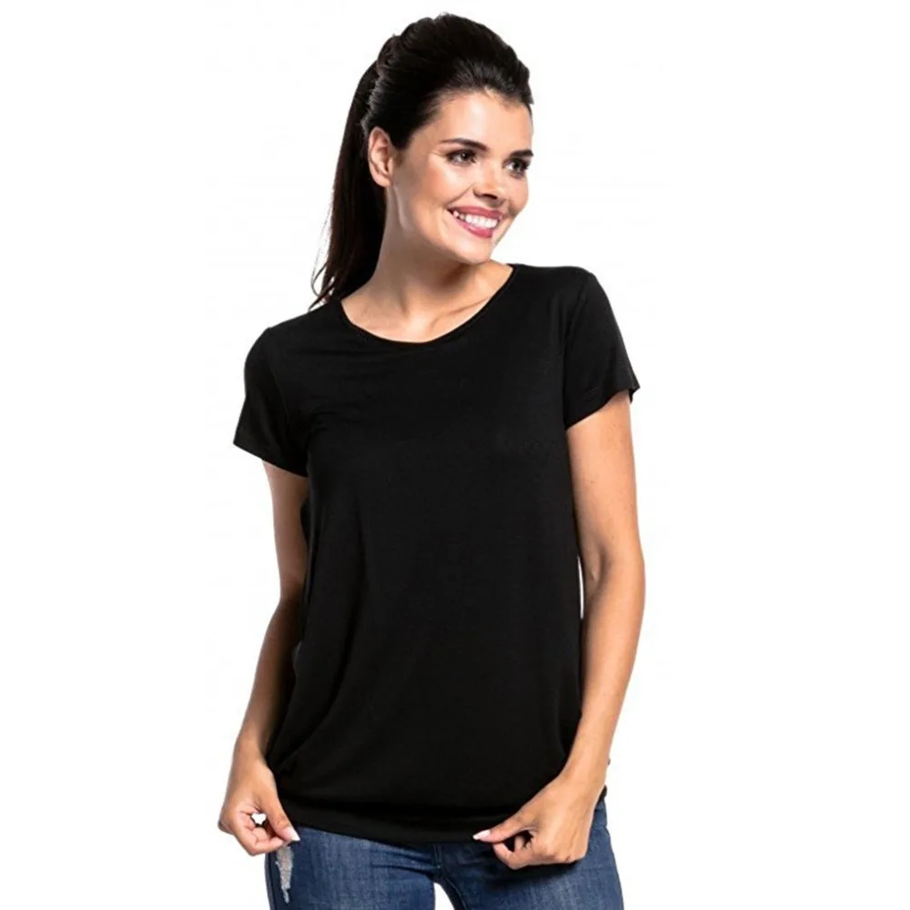 OUTAD Women Pregnancy Clothes Maternity Clothing Cotton O Neck Short Sleeve Breastfeeding Tees Nursing Tops Solid Color T-shirt
