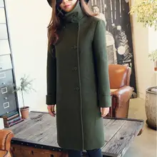 Осенне-зимний Тренч, Женское пальто в стиле милитари, Длинная шерстяная куртка, Европейская мода, пальто размера плюс 3XL