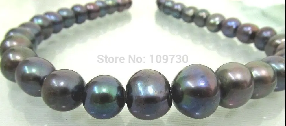 

Jewelr 003642 HUGE 18"16MM NEAR ROUND TAHITIAN BLACK GREEN BLUE MULTICOLOR PEARL NECKLACE 14KGP