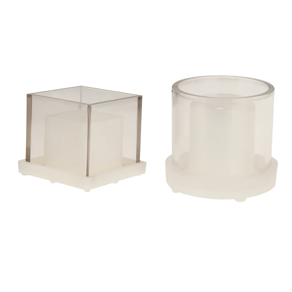 2pcs hollow cube cylindrical candle making mold tealight candle holder container diy aromatherapy candle scented candle craft