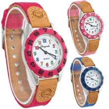 Pulseira de tecido preto crianças presente do miúdo menino menina estudante aprender tempo tutor quartzo relógio de pulso u32h crianças relógios tempo ensinando presentes