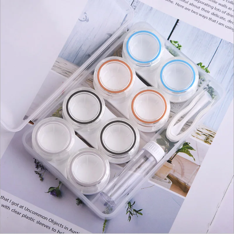 

4Pairs Contact Lens Case Candy Colored Many Styles Eye Contact Lens Box Travel Contact Lenses Case Women