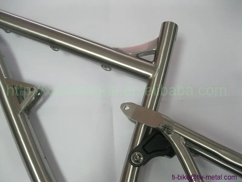 Clearance Titanium Suspension Bike Frame with Taper Head Tube Custom Titanium Suspension Frame with Post Mouth Brake China Titanium Frame 6 Clearance Titanium Suspension Bike Frame with Taper Head Tube Custom Titanium Suspension Frame with Post Mouth Brake China Titanium Frame 6