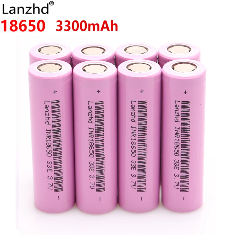 8 шт. литий ионные аккумуляторы INR18650 18650 3 7 в для лазерной указки фонарика 3300 мАч 30