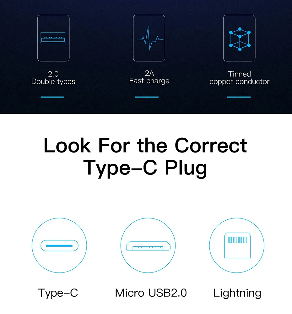 Vention USB C кабель usb type C кабель 2A USB 3,1 кабель для быстрой зарядки USB-C кабель для передачи данных type-C кабель для samsung huawei ZUK LG Xiaomi 0,5