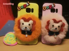BotexBling Cute fluffy plush bear soft silicone case for samsung galaxy S8 S8plus s7 Edge s6 edge plus NOTE8 N5 7plus 6p X cover