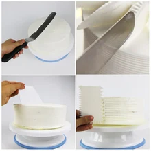 Yolife 10 дюймов пластиковый торт вращающийся стол DIY печенье торт для выпечки и тортов Стенд Поворотный вращающийся торт украшения инструмент для выпечки