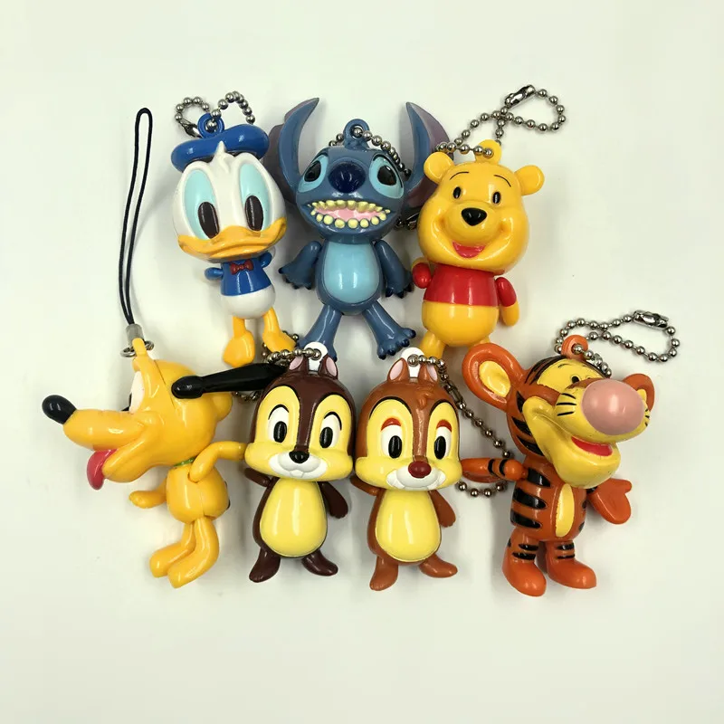 

IVYYE 1PCS Stitch Tigger squirrel Anime Action Figure Key Chain PVC Figures Keyring Toys Keychain Keyholder Unisex Gifts NEW