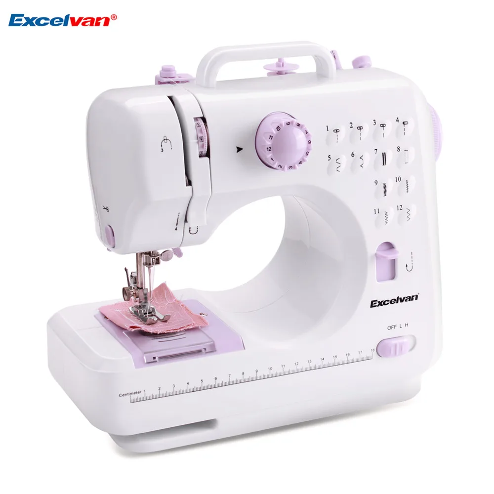 ExcelvanMini Handheld sewing machines Dual Speed Double Thread Multifunction Electric Automatic Tread Rewind Sewing Machine Gift0