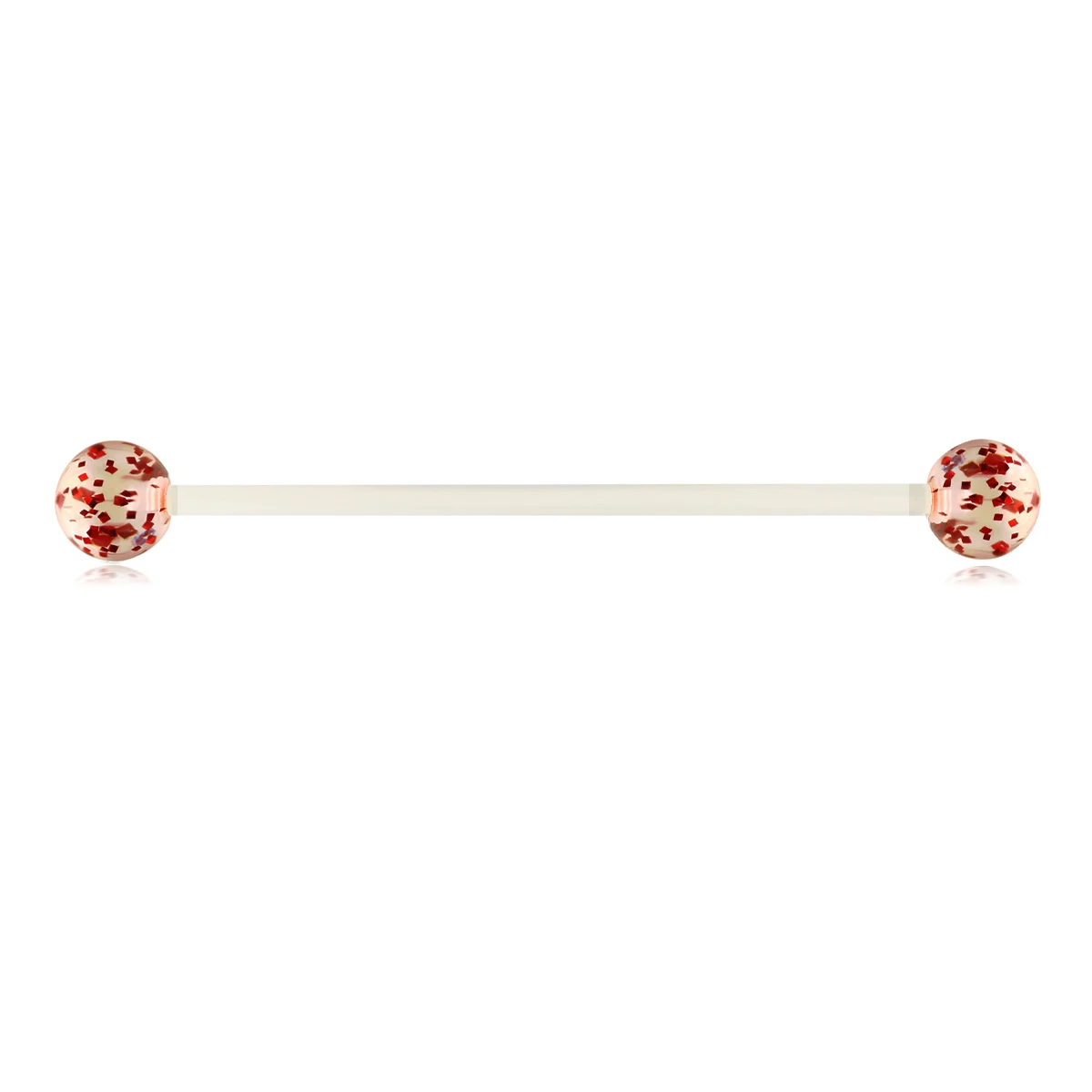 JUNLOWPY 4PC Stainless Steel 16G 14G Industrial Barbell Earring Tragus Cartilage Ear Piercing Sexy Body Jewelry For Women Men - Metal color: red