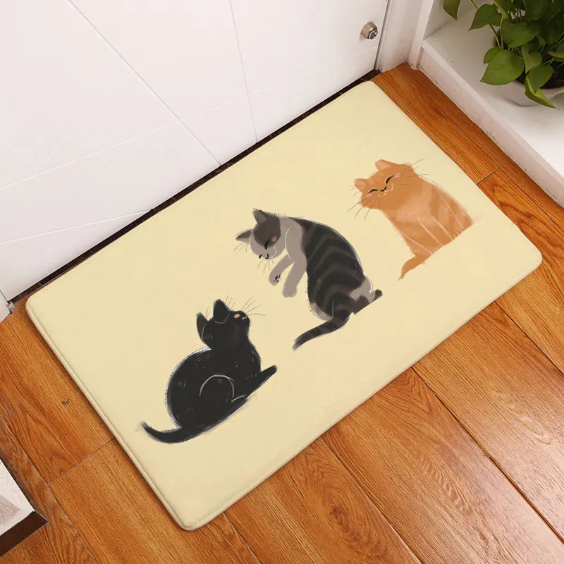 Door Mat Cartoon Lovely Animals Cat Carpets Bedroom Rugs Decorative Stair Mats Home Decor Crafts