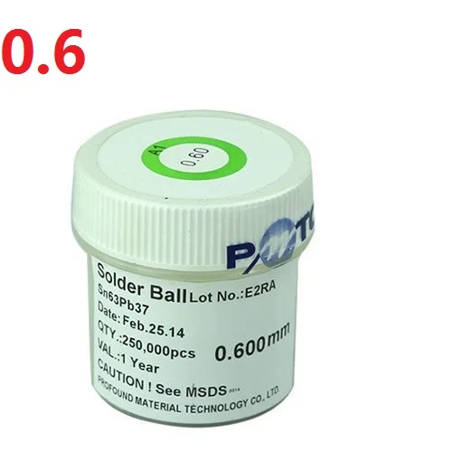 250K 0.6mm PMTC BGA Reballing Leaded bga Solder Balls for Soldering