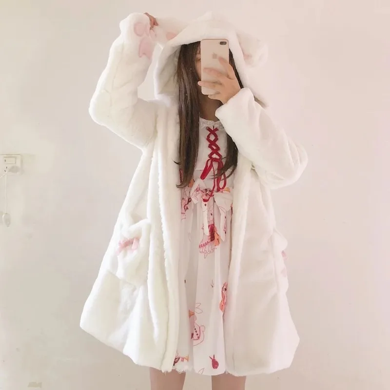

Free shipping 2019 new Japanese girlfriends soft sister more lovely cat qiu dong joker plus velvet lolita dress coat