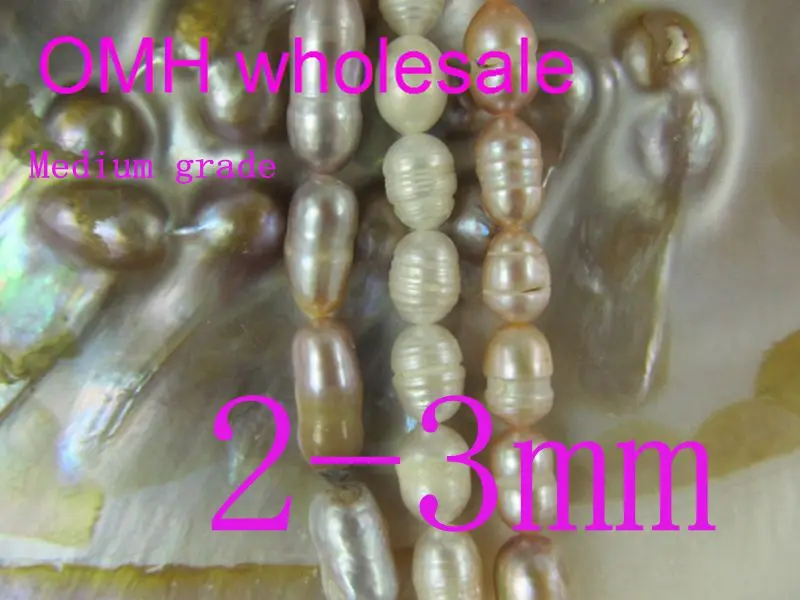 

OMH wholesale 74pcs 2-3mm Medium grade DIY accessories Precious irregular Real Freshwater pearls space beads for bracelet PJ325