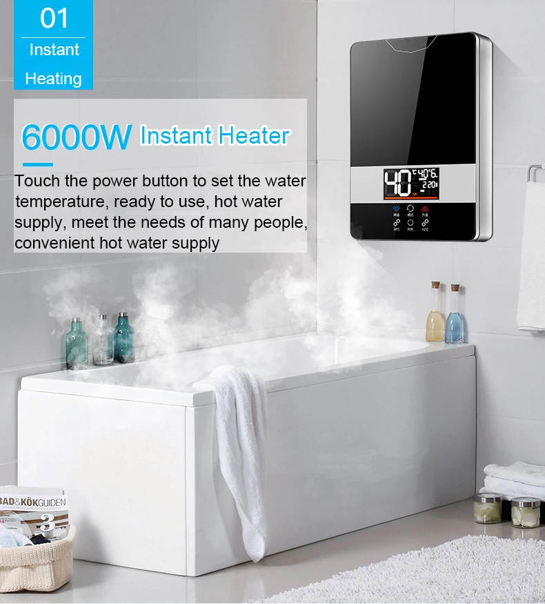 DMWD мгновенный Tankless Электрический водонагреватель кран Кухня быстрый нагрев коснитесь душ нагреватели водопроводные ванная светодиодный