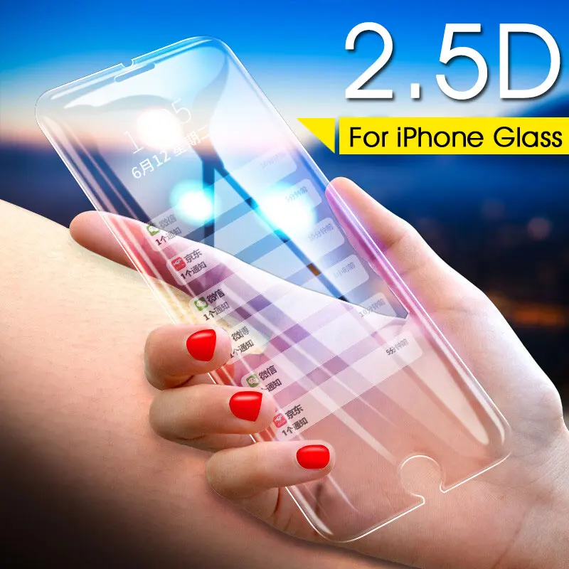 3 шт. защитных пленок для iPhone 12 11 Pro XS MAX X XR 8 6 7 6S Plus 5 5s SE 2020 из закаленного стекла