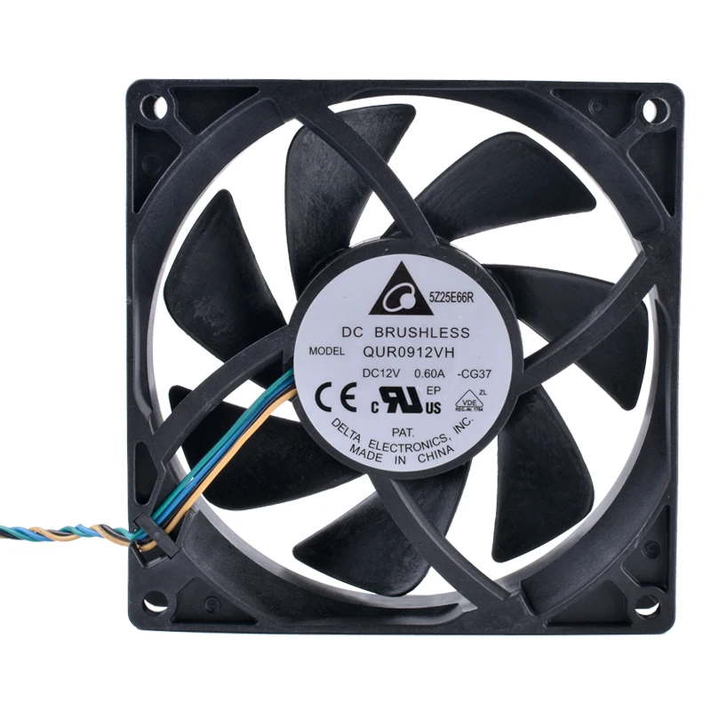 QUR0912VH 9 см 92X92X25mm 12V 0.60A 4 линии ШИМ большой объем воздуха компьютер вентилятор