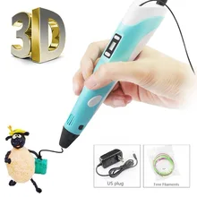 Second Generation 3D Pen for kids Drawing Fun Toys 3D Printer Pen to Design Your Own Cute Toy 4 Color Choise with PLA Filament