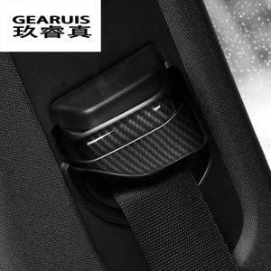 Car Styling Carbon Fiber Seat Safety Belt Covers Stickers Trim for Mercedes Benz CLA C117 GLA X156 B Class Interior Accessories