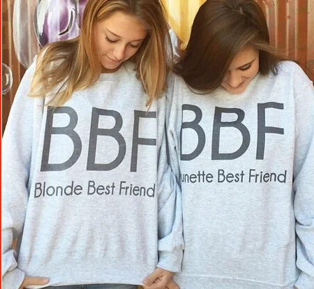 Женские толстовки с капюшоном Best friend повседневные в стиле Харадзюку Европейский