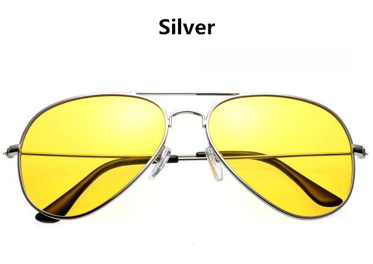 ZXWLYXGX очки пилота ночного видения, мужские и женские Брендовые очки, солнцезащитные очки, водительские очки для ночного вождения - Цвет линз: Серебристый